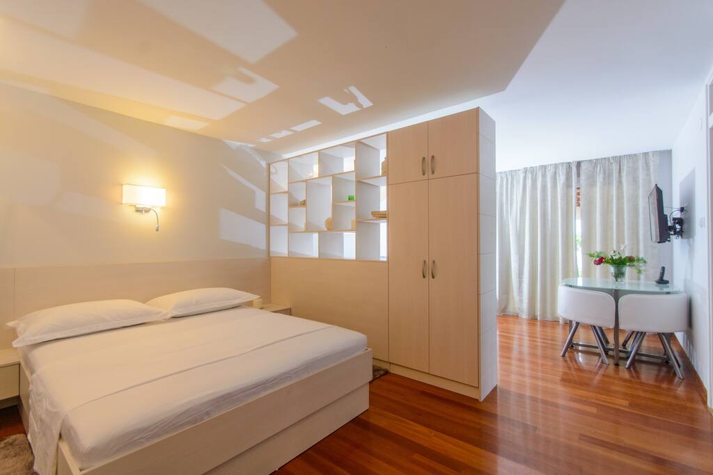 Open plan living space.