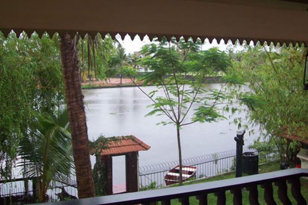 View from the private sit out of the room to the backwaters