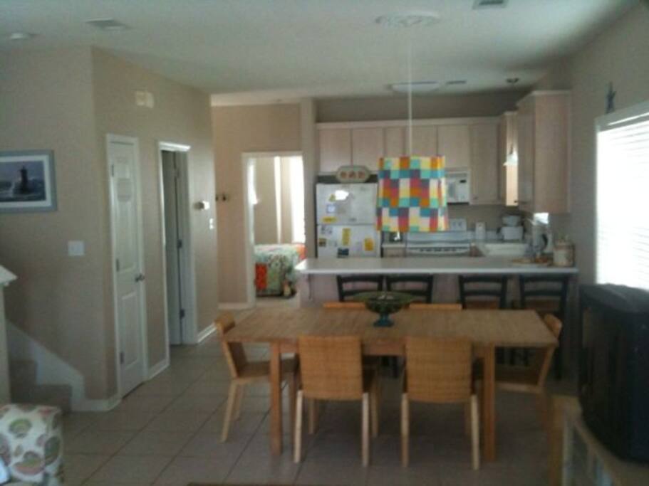 Downstairs kitchen and dining area