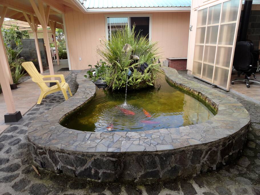 Koi Pond next to Private Cabana