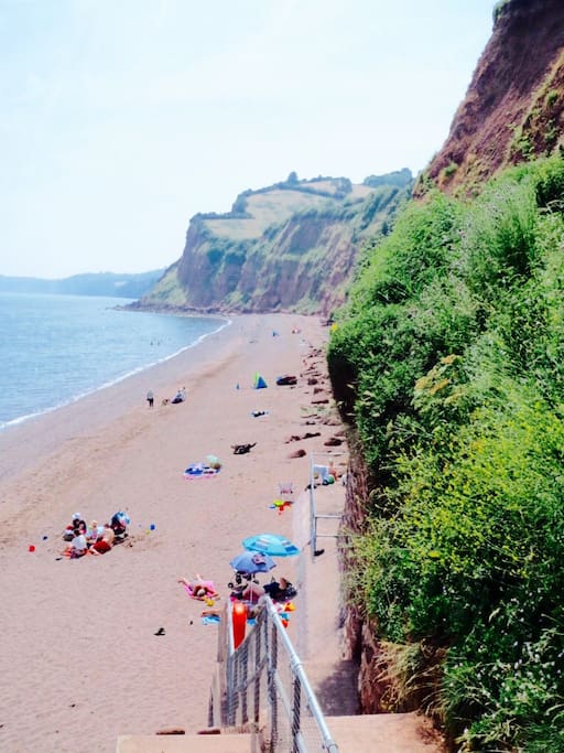 The splendid Shaldon beach (accessed by a smugglers tunnel)