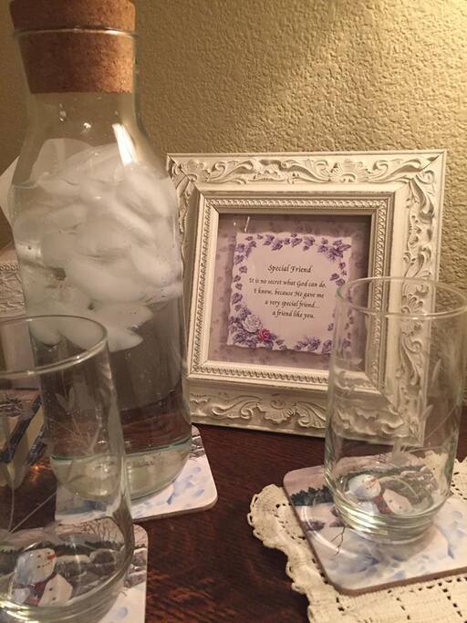I will always have fresh water by your bedside for the night.