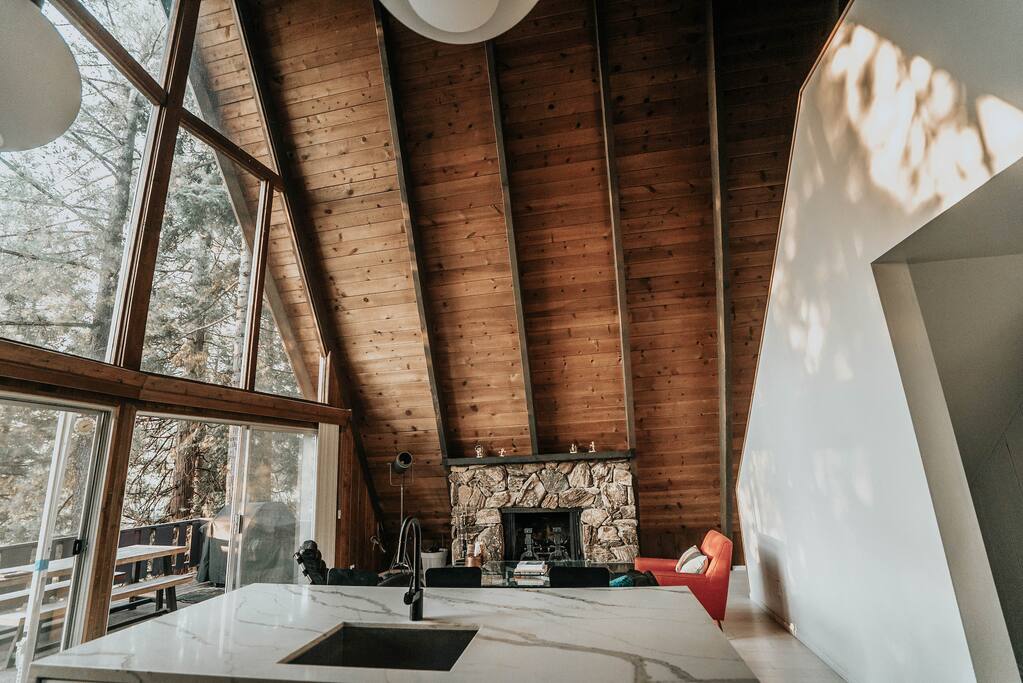 This is your view as you do dishes. We have a concealed dishwasher to the right of the sink, so don't fret to much. New Weber grill on the deck for additional cooking options.