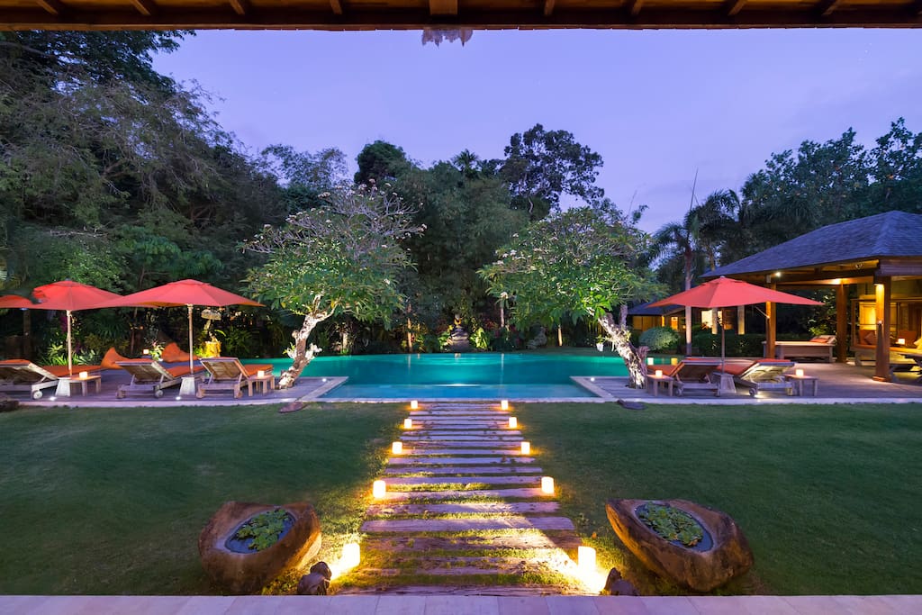 Garden river pool view