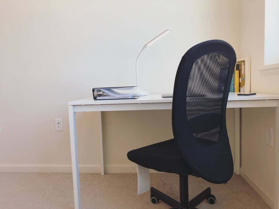 Study desk and chair, all from IKEA