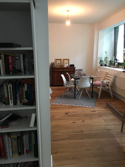 View from the living room into the dining area