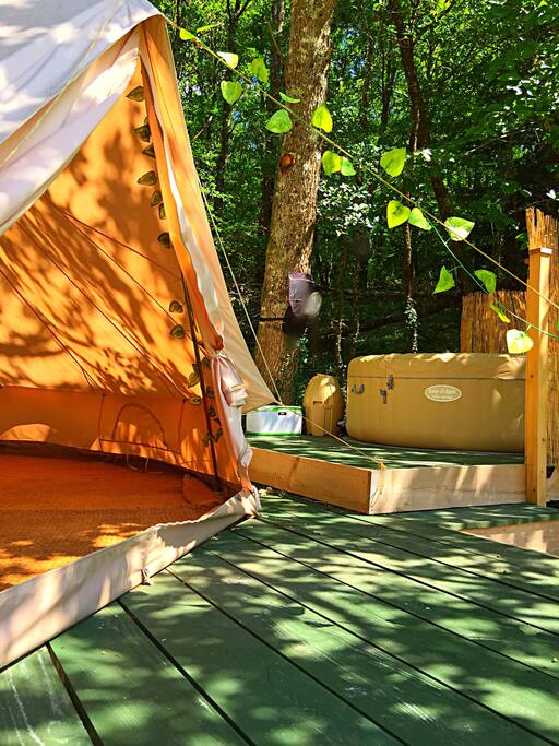 Tent and Hot Tub