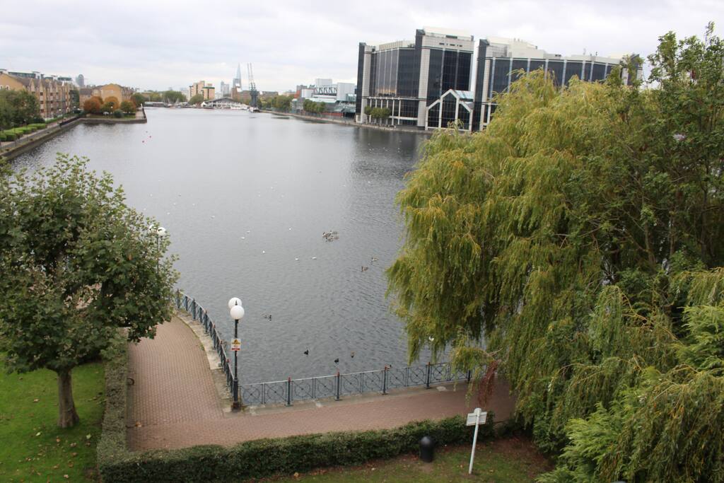 View from the Lounge Balcony. Sailboats often skimming the River.