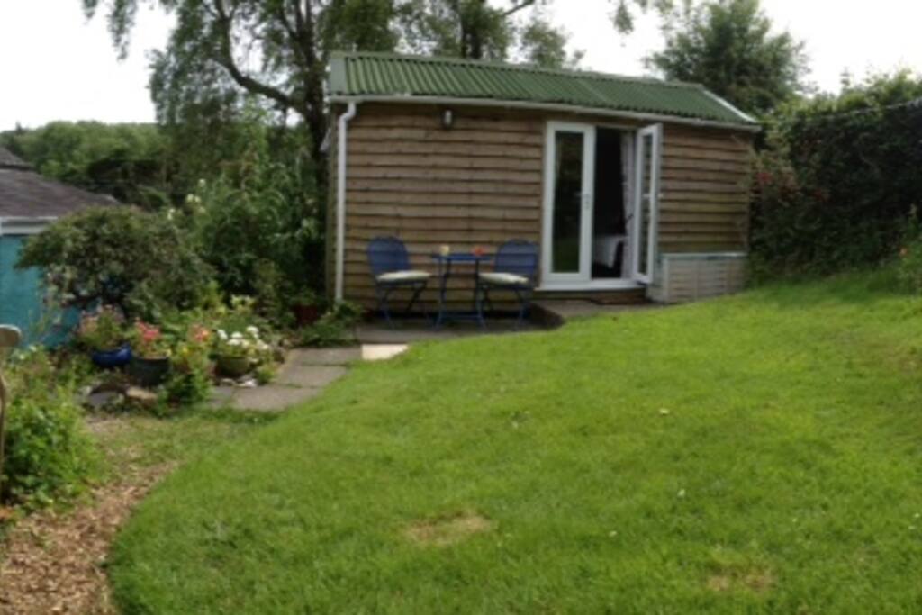 Cabin and the garden area