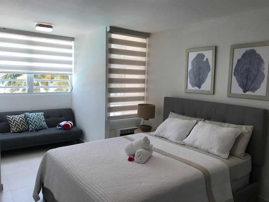Master Room with a comfortable Queen Bed size and a Futons 5F x 3F
