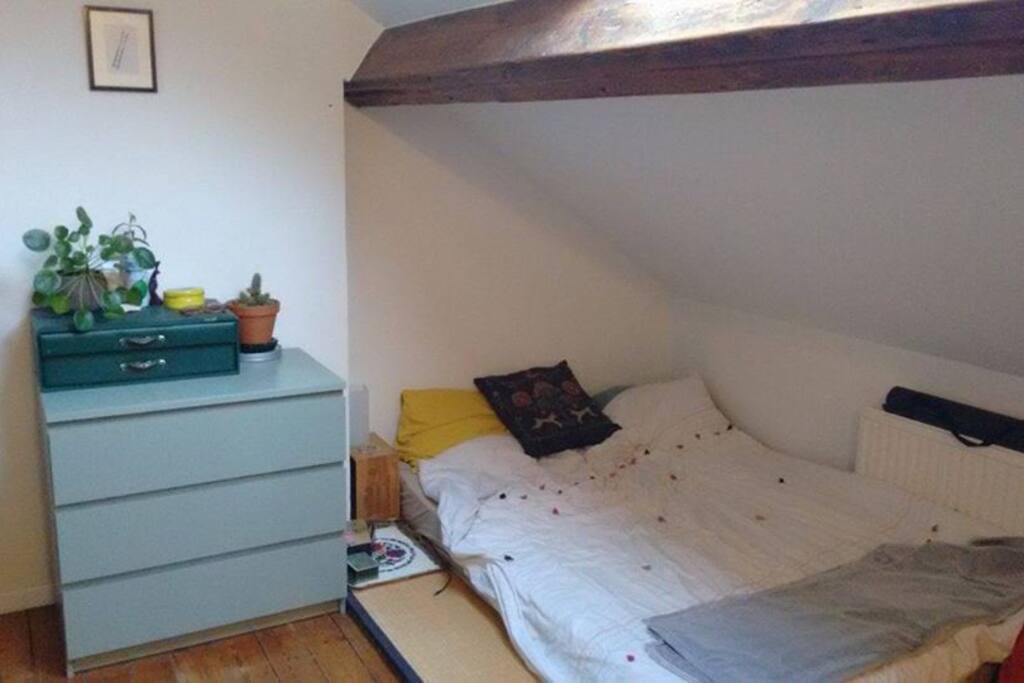 The bedroom.