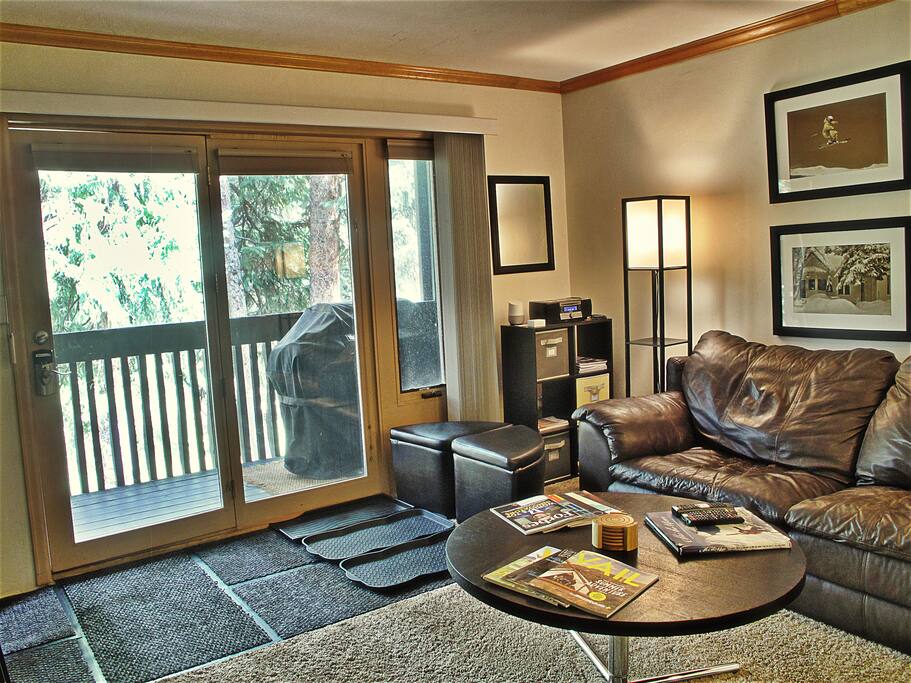 Google Home, Bluetooth Stereo and other amenities to relax by Gore Creek on leather couch