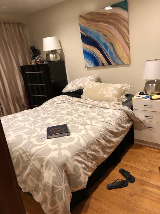 A comfy bed.