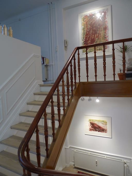 Main hall - stairs from ground floor to first floor.