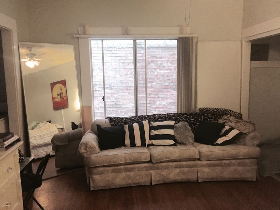 6ft couch to stretch and lounge on after all that walking and cheering.