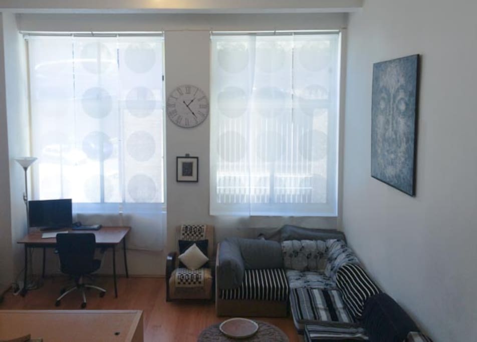 View from the bedroom to the living room.