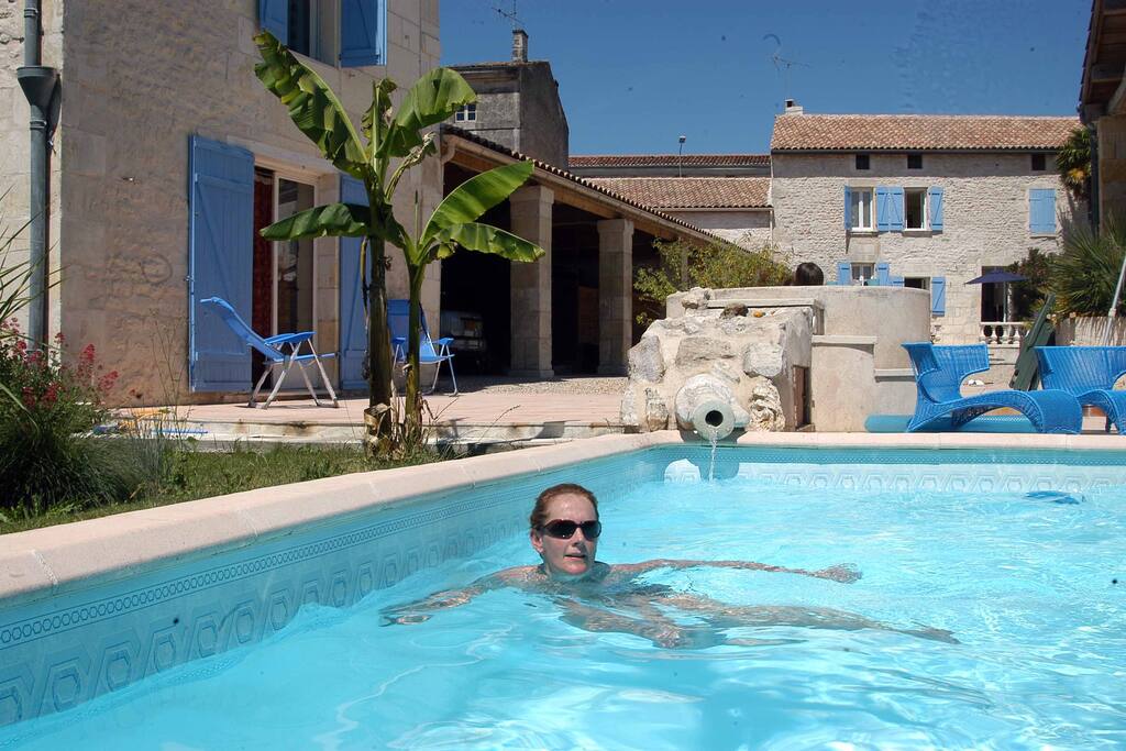 Pool with small gite on left
