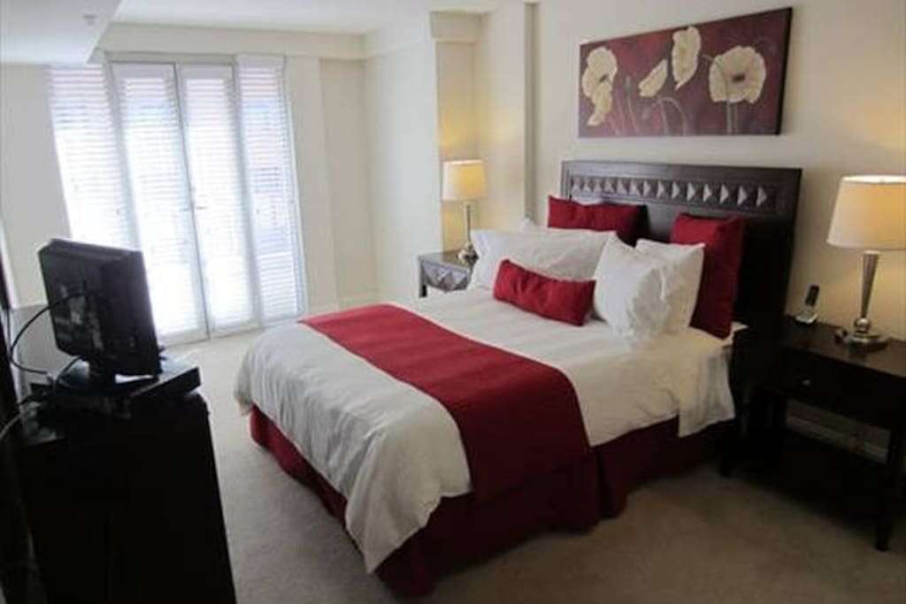 Private bedroom with queen size bed and large closet