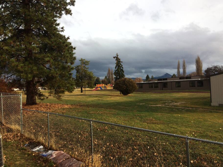 Playground next door with walking track