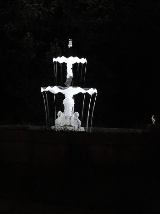 pileta decorativa, vista de noche