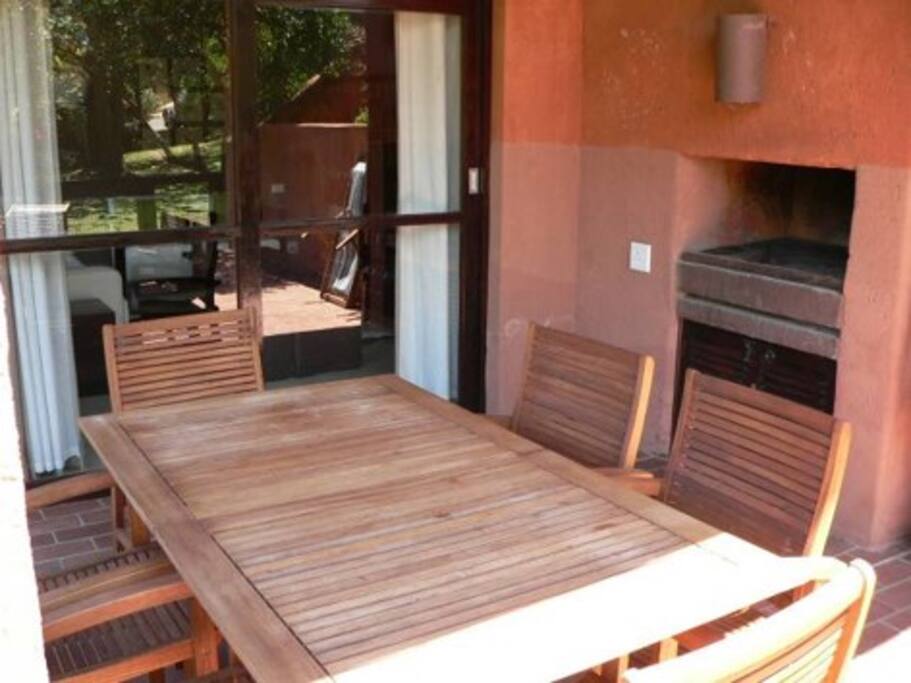 Patio on the water with built-in braai