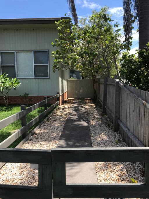 Private entrance and driveway
