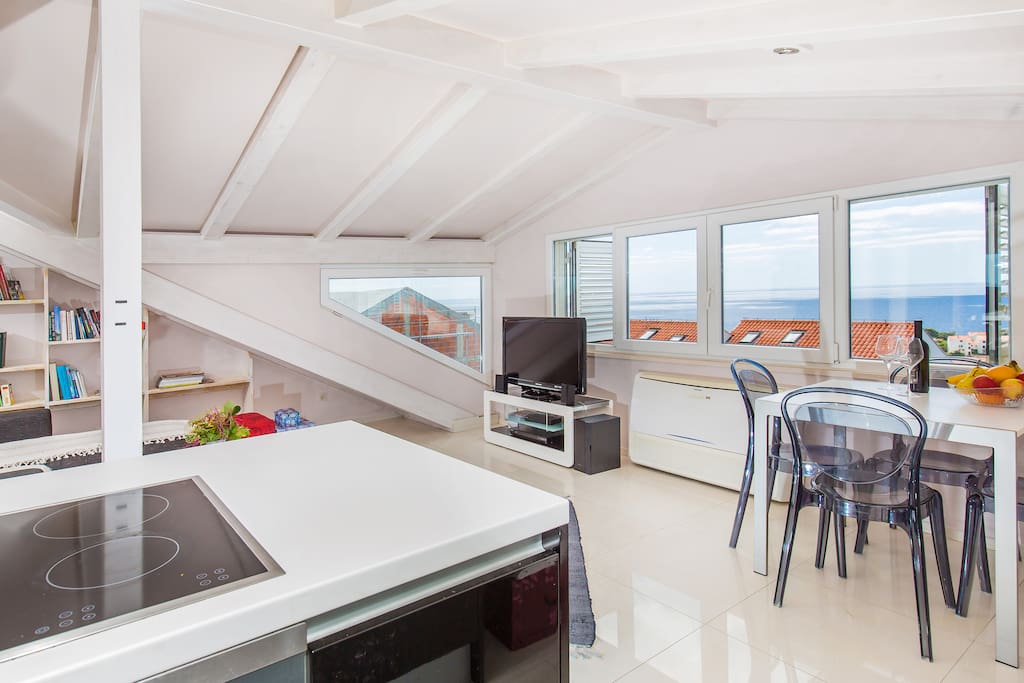 kitchen and dining room