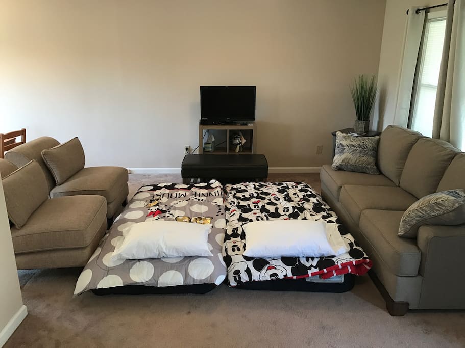 Living Room w/ Air Mattresses Provided