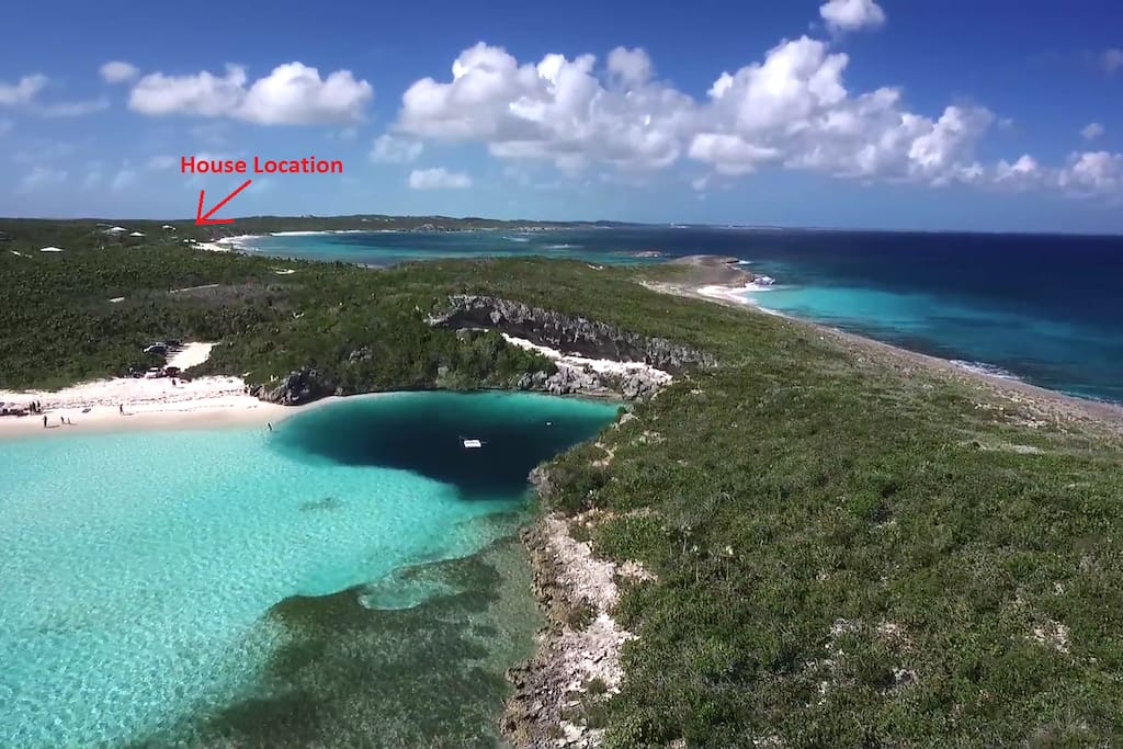 House is right next to Dean's Blue Hole.