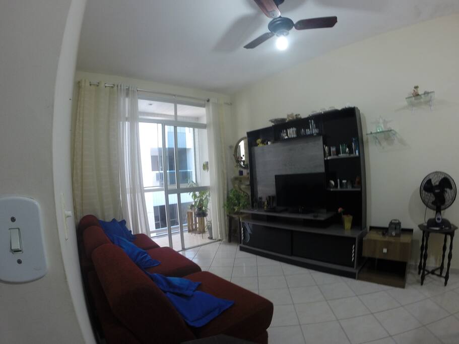 Vista da sala sofás cama desmontados