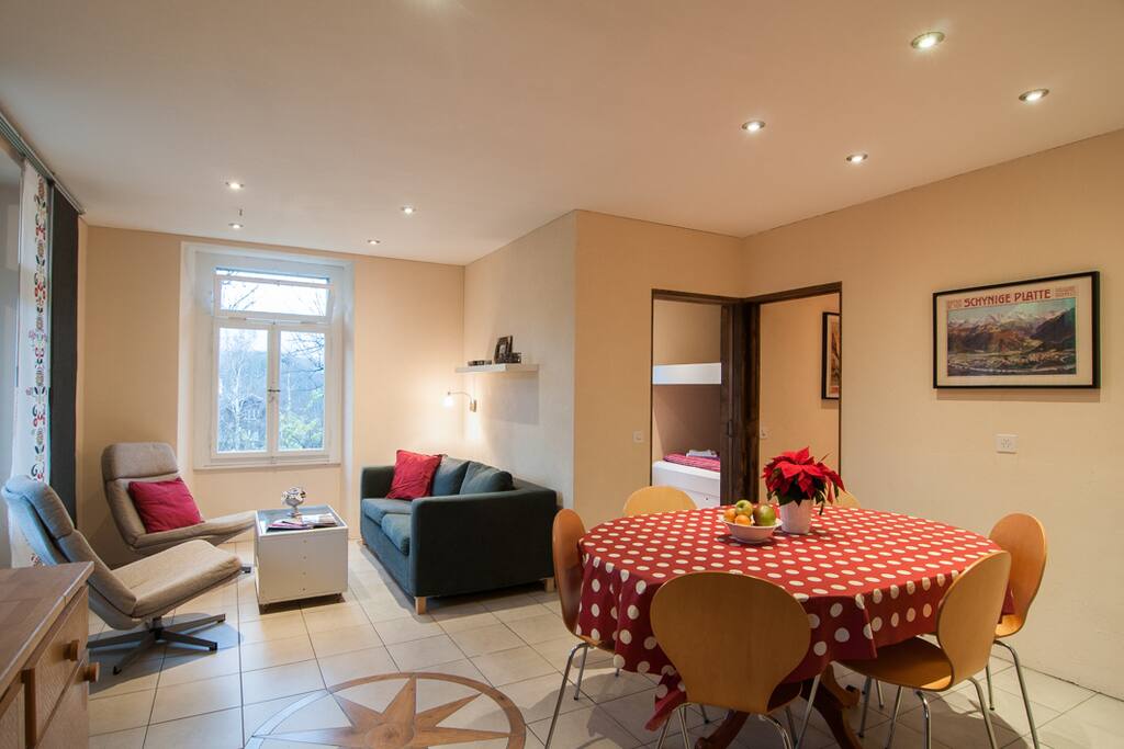 Open living/dining area