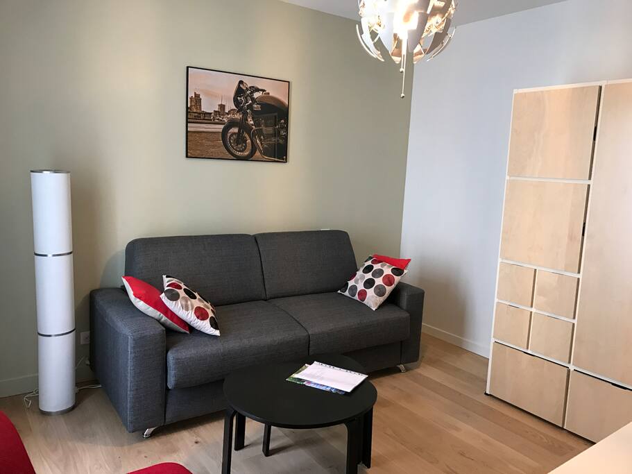 séjour avec canapé convertible