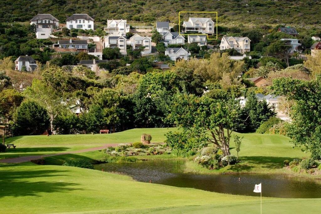View from the Clovelly golf club with the house outlined