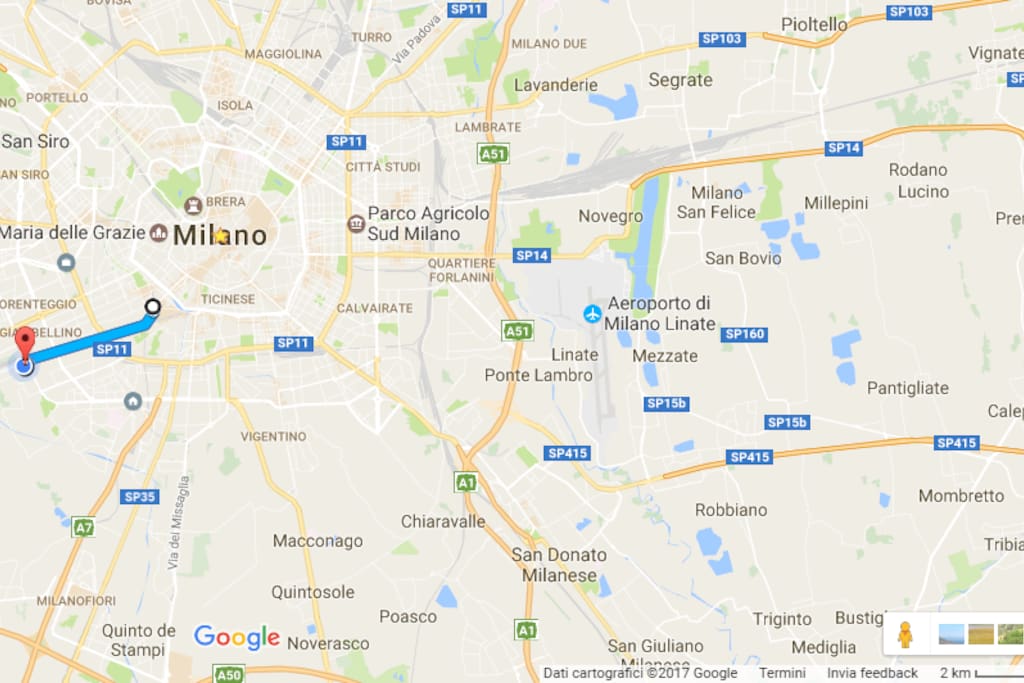 the apt is 12 min by tram number 2 from Porta Genova (Salone del Mobile)