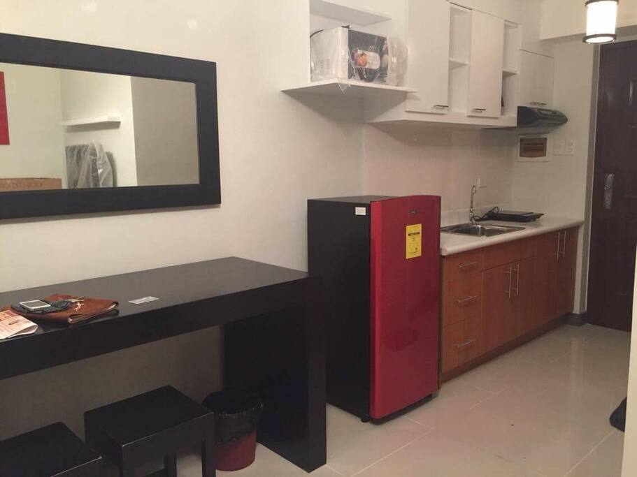 Brand new appliances. These includes the stove, water boiler, fridge that has a functional freezer, range hood and microwave.