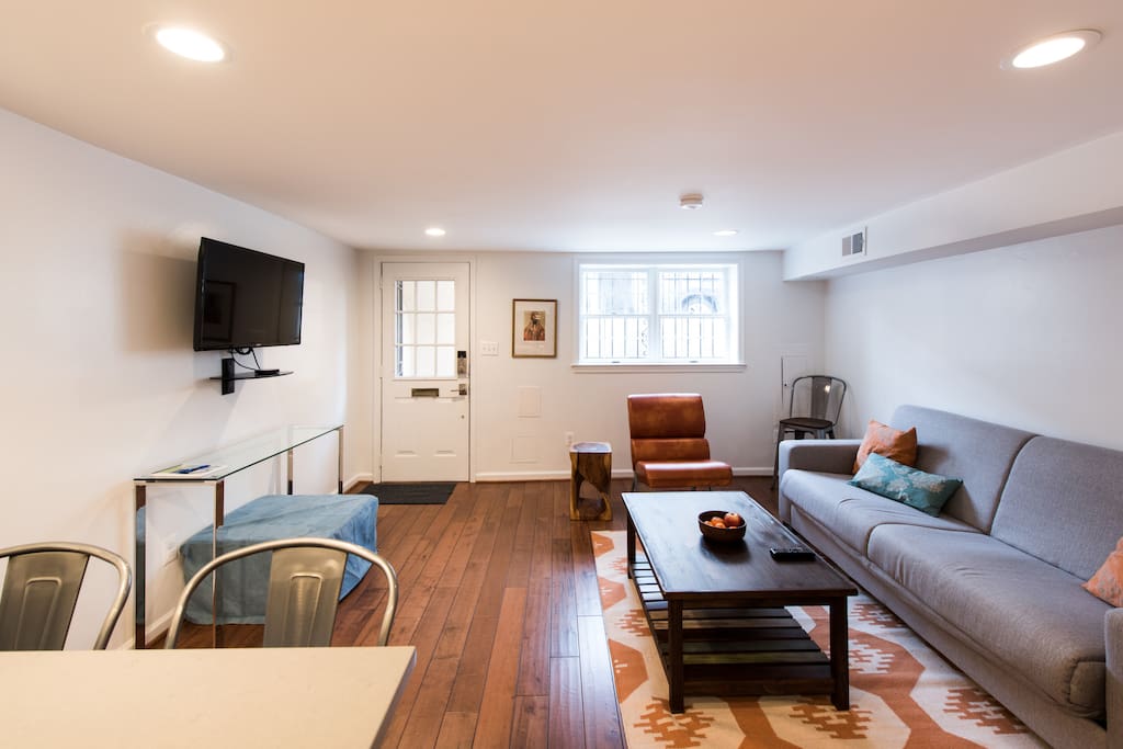 Another view of the living area. Samsung TV with Apple TV.