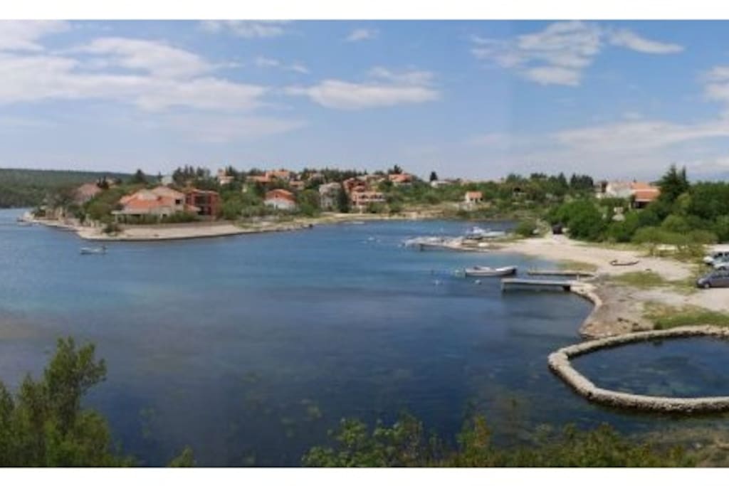 Panorama of beach Pisak in Ribnica