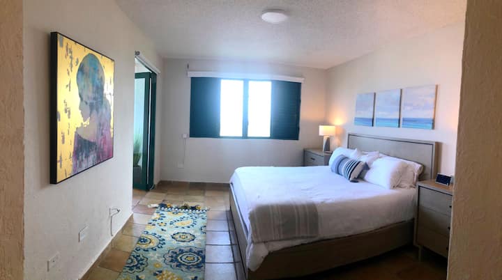 Dhoma e gjumit "Master King" me dyer në ballkon.