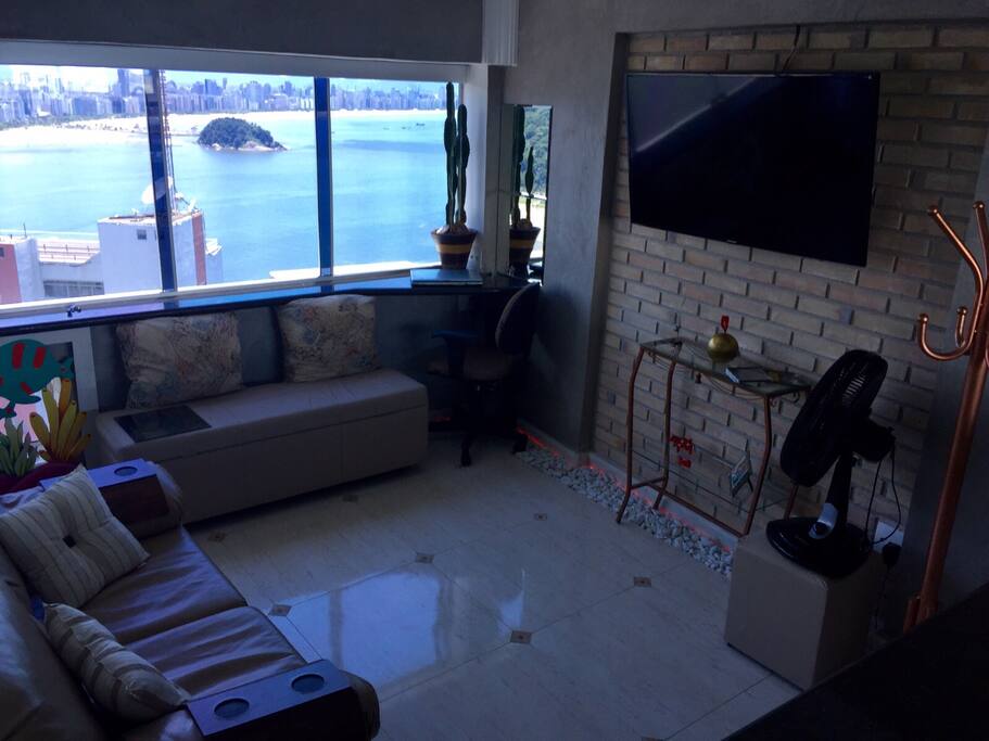Comfortable living room with smart TV