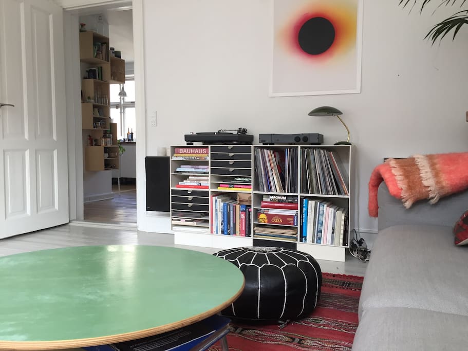 View from the sofa towards hall and kitchen