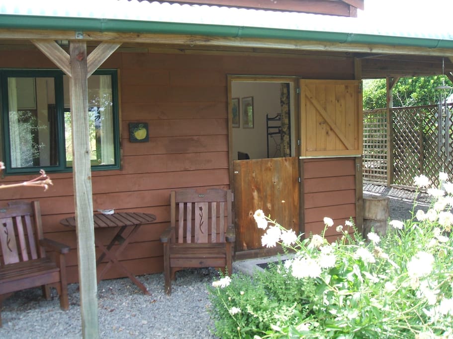 Stable doors overlooking garden