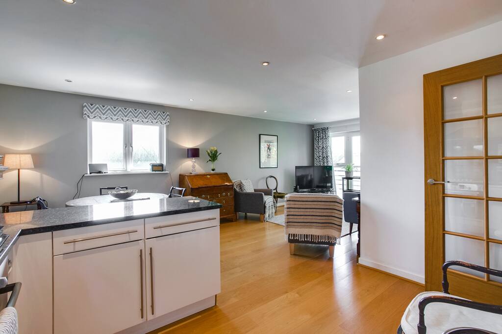 The open-plan living area.