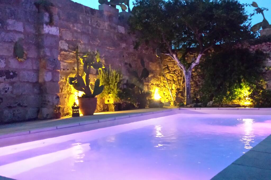 Pool at the sunset