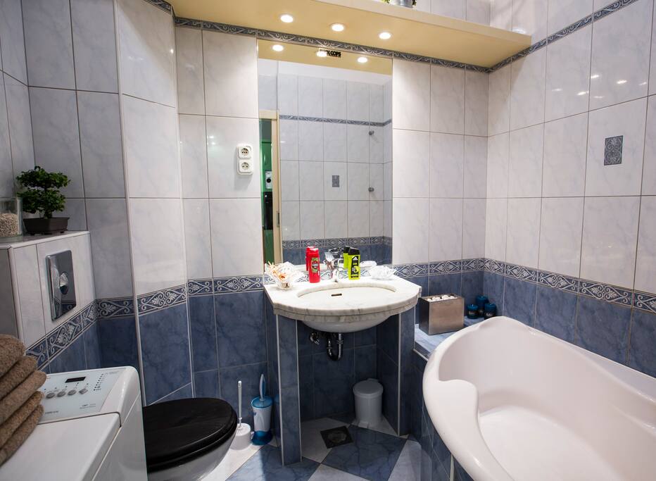 Bathroom with washing machine