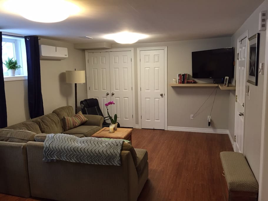 This is the living room, where the majority of our living happens when we are at home