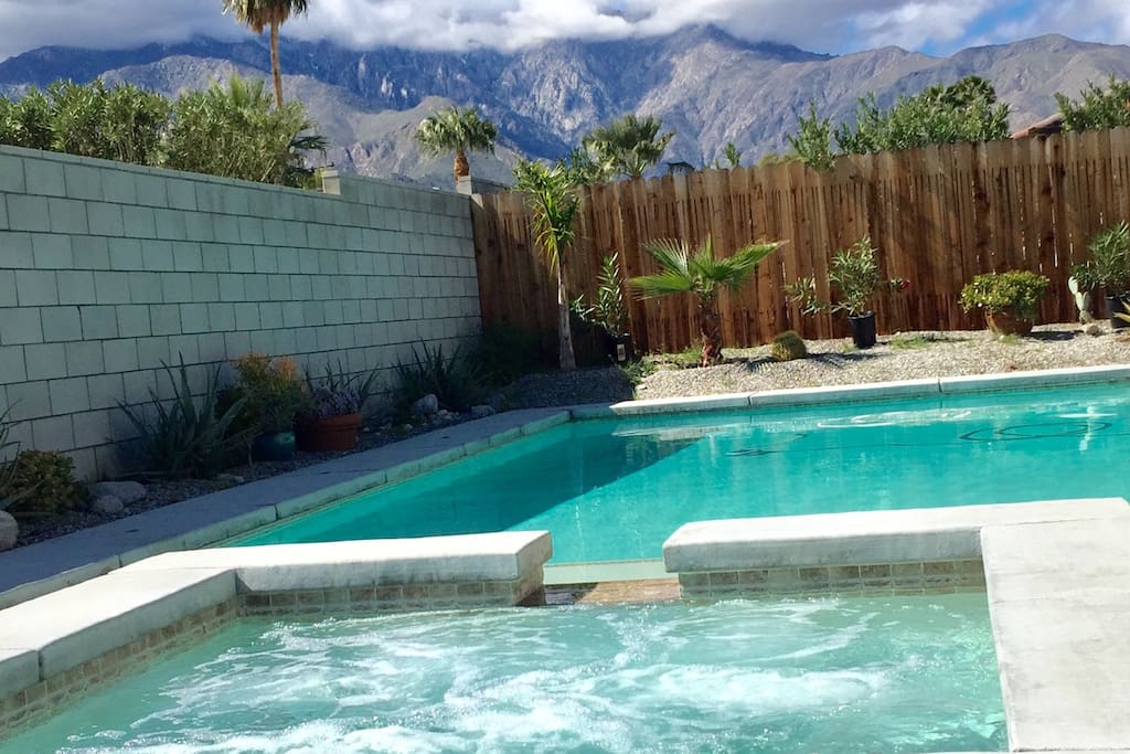 Heated saltwater pool and spa