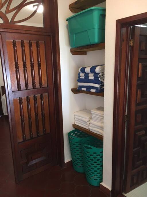 Towels and beach towels for guests