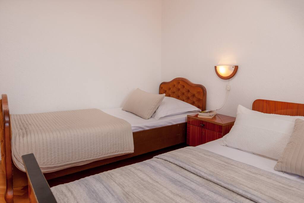 bedroom has one double and one single bed