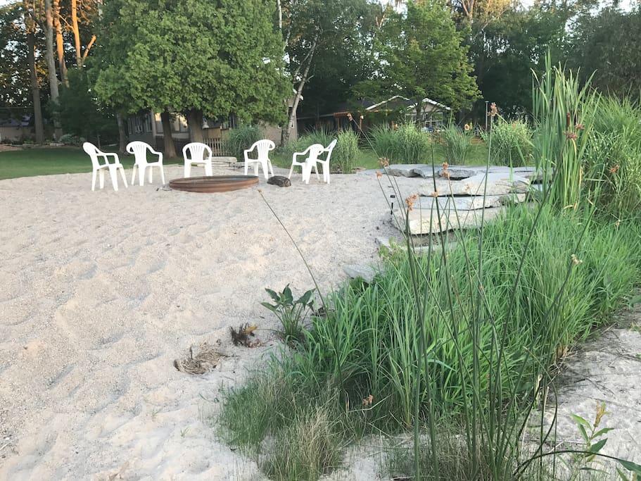 Fire pit on the beach