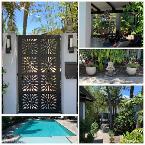 Garden Studio/Patio/ Bikes/jacuzzi and pool